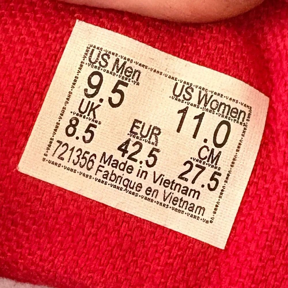 Vans Old Skool Tonal Toro Red Checkered Sneakers Canvas/Suede Men’s Size 9.5 - Picture 8 of 8